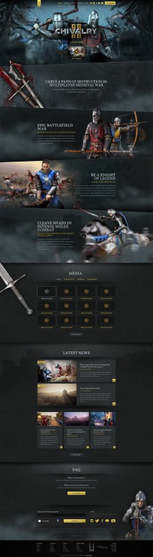Chivalry 2 website homepage design by Fully Illustrated