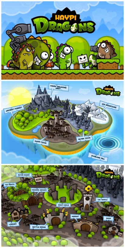 Haypi Dragons Game Art Illustration by Fully Illustrated